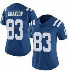 Women Indianapolis 83 Indianapolis Colts Kylen Granson Blue Jersey