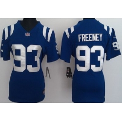 Women Nike Indianapolis Colts 93# Dwight Freeney Blue Nike NFL Jerseys