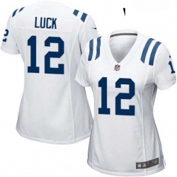 Womens Nike Indianapolis Colts 12 Andrew Luck Game White NFL Jersey