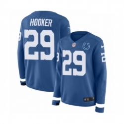 Womens Nike Indianapolis Colts 29 Malik Hooker Limited Blue Therma Long Sleeve NFL Jersey