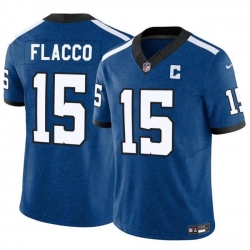 Youth Indianapolis Colts 15 Joe Flacco Blue 2024 F U S E Throwback Vapor Untouchable Limited Stitched Football Jersey