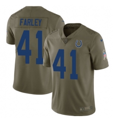 Youth Nike Colts #41 Matthias Farley Olive Stitched NFL Limited 2017 Salute to Service Jersey