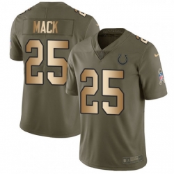 Youth Nike Indianapolis Colts 25 Marlon Mack Limited OliveGold 2017 Salute to Service NFL Jersey