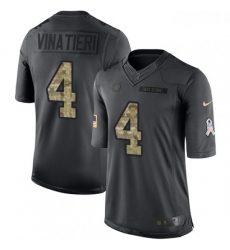 Youth Nike Indianapolis Colts 4 Adam Vinatieri Limited Black 2016 Salute to Service NFL Jersey