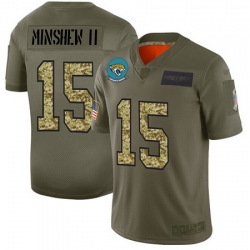 Jaguars 15 Gardner Minshew II Olive Camo Men Stitched Football Limited 2019 Salute To Service Jersey