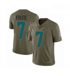 Men Jacksonville Jaguars 7 Nick Foles Limited Olive 2017 Salute to Service Football Jersey