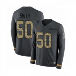 Men Nike Jacksonville Jaguars 50 Telvin Smith Limited Black Salute to Service Therma Long Sleeve NFL Jersey