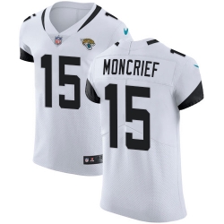 Nike Elite Men Donte Moncrief White Road Jersey NFL #15 Jacksonville Jaguars Vapor Untouchable