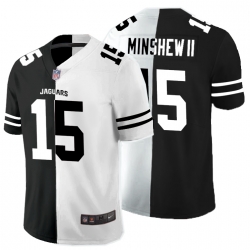 Nike Jaguars 15 Gardner Minshew II Black And White Split Vapor Untouchable Limited Jersey