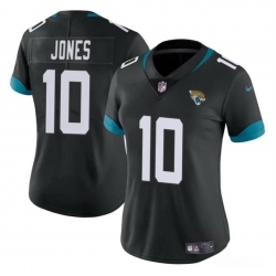 Women Jacksonville Jaguars 10 Mac Jones Black Vapor Stitched Jersey