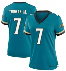 Women Jacksonville Jaguars 7 Brian Thomas Jr Teal 2024 Vapor Untouchable Limited Stitched Jersey