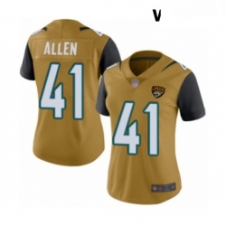 Womens Jacksonville Jaguars 41 Josh Allen Limited Gold Rush Vapor Untouchable Football Jersey