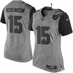 Womens Nike Jacksonville Jaguars 15 Allen Robinson Limited Gray Gridiron NFL Jersey