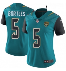 Womens Nike Jacksonville Jaguars 5 Blake Bortles Teal Green Team Color Vapor Untouchable Limited Player NFL Jersey