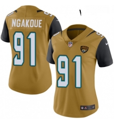 Womens Nike Jacksonville Jaguars 91 Yannick Ngakoue Limited Gold Rush Vapor Untouchable NFL Jersey