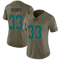 Womens Nike Jaguars #33 Chris Ivory Olive  Stitched NFL Limited 2017 Salute to Service Jersey