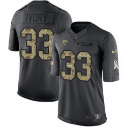 Nike Jaguars #33 Chris Ivory Black Youth Stitched NFL Limited 2016 Salute to Service Jersey