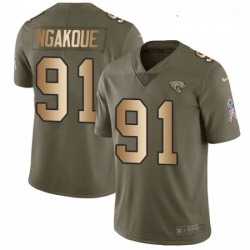 Youth Nike Jacksonville Jaguars 91 Yannick Ngakoue Limited OliveGold 2017 Salute to Service NFL Jersey