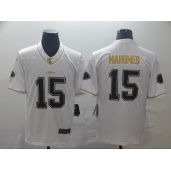 Chiefs 15 Patrick Mahomes White Gold Vapor Untouchable Limited Jersey