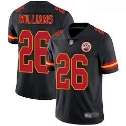 Chiefs 26 Damien Williams Black Men Stitched Football Limited Rush Jersey