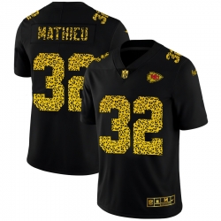 Kansas City Chiefs 32 Tyrann Mathieu Men Nike Leopard Print Fashion Vapor Limited NFL Jersey Black