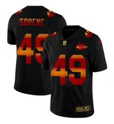 Kansas City Chiefs 49 Daniel Sorensen Men Black Nike Red Orange Stripe Vapor Limited NFL Jersey