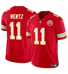 Men   Kansas City Chiefs 11 Carson Wentz Red 2023 F U S E Vapor Untouchable Limited Stitched Football Jersey