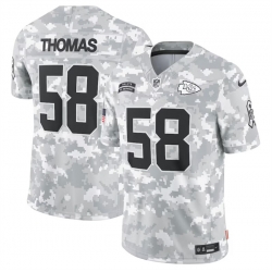 Men Kansas City Chiefs 58 Derrick Thomas 2024 Arctic Camo Salute To Service Limited Stitched Football Jersey