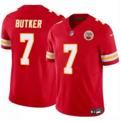 Men Kansas City Chiefs 7 Harrison Butker Red 2024 F U S E Vapor Untouchable Limited Stitched Football Jersey