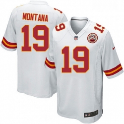 Men Nike Kansas City Chiefs 19 Joe Montana Game White NFL Jersey