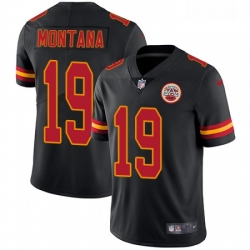 Men Nike Kansas City Chiefs 19 Joe Montana Limited Black Rush Vapor Untouchable NFL Jersey