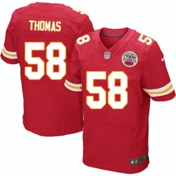 Men Nike Kansas City Chiefs 58 Derrick Thomas Red Team Color Vapor Untouchable Elite Player NFL Jersey