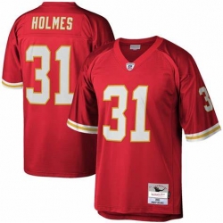 Men's Kansas City Chiefs Mitchell & Ness Priest Holmes #31 Red Throwback Stitched NFL jersey