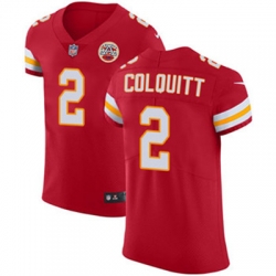 Nike Chiefs #2 Dustin Colquitt Red Team Color Mens Stitched NFL Vapor Untouchable Elite Jersey