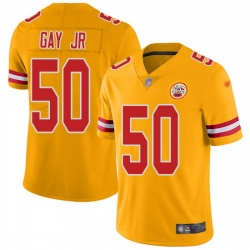 Nike Chiefs 50 Willie Gay Jr  Gold Men Stitched NFL Limited Inverted Legend Jersey