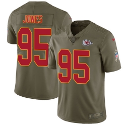 Nike Chiefs #95 Chris Jones Olive Mens Stitched NFL Limited 2017 Salute to Service Jersey