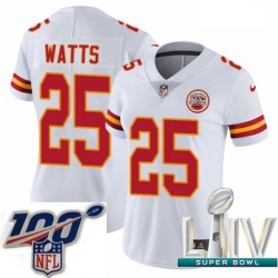 2020 Super Bowl LIV Women Nike Kansas City Chiefs #25 Armani Watts White Vapor Untouchable Limited Player NFL Jersey