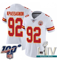 2020 Super Bowl LIV Women Nike Kansas City Chiefs #92 Tanoh Kpassagnon White Vapor Untouchable Limited Player NFL Jersey