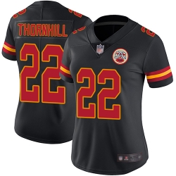 Chiefs 22 Juan Thornhill Black Women Stitched Football Limited Rush Jersey