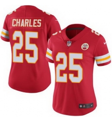 Nike Chiefs #25 Jamaal Charles Red Womens Stitched NFL Limited Rush Jersey