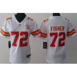 Women Nike Kansas City Chiefs 72 Eric Fisher White NFL Jerseys