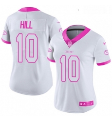 Womens Nike Kansas City Chiefs 10 Tyreek Hill Limited WhitePink Rush Fashion NFL Jersey