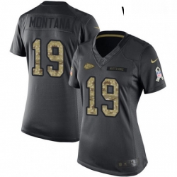 Womens Nike Kansas City Chiefs 19 Joe Montana Limited Black 2016 Salute to Service NFL Jersey