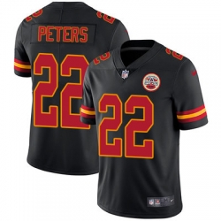 Nike Chiefs #22 Marcus Peters Black Youth Stitched NFL Limited Rush Jersey