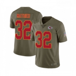 Youth Kansas City Chiefs 32 Tyrann Mathieu Limited Olive 2017 Salute to Service Football Jersey