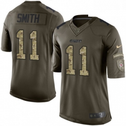 Youth Nike Kansas City Chiefs 11 Alex Smith Elite Green Salute to Service NFL Jersey