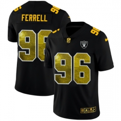 Las Vegas Raiders 96 Clelin Ferrell Men Black Nike Golden Sequin Vapor Limited NFL Jersey