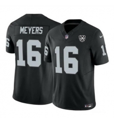 Men Las Vegas Raiders 16 Jakobi Meyers Black 2024 F U S E 65th Anniversary Patch Vapor Stitched Football Jersey