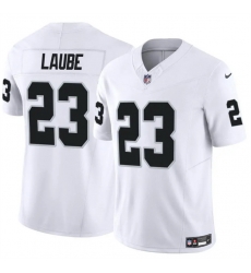 Men Las Vegas Raiders 23 Dylan Laube White F U S E Vapor Stitched Football Jersey