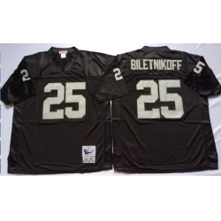 Men Las Vegas Raiders 25 Fred Biletnikoff Black M&N Throwback Jersey